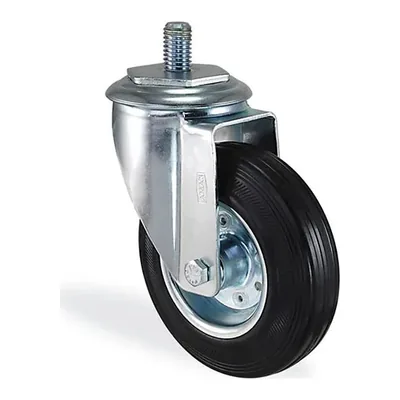Siyah Kauçuk Döner Civatalı Tekerlek Ø80–125 mm (K3301SLP)