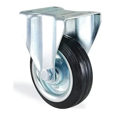 Siyah Kauçuk Sabit Tablalı Tekerlek Ø100–150 mm (3807SLP)