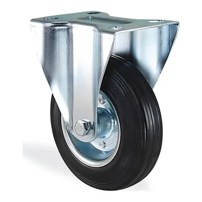 Siyah Kauçuk Sabit Tablalı Tekerlek Ø80–200 mm (K3307SLP)